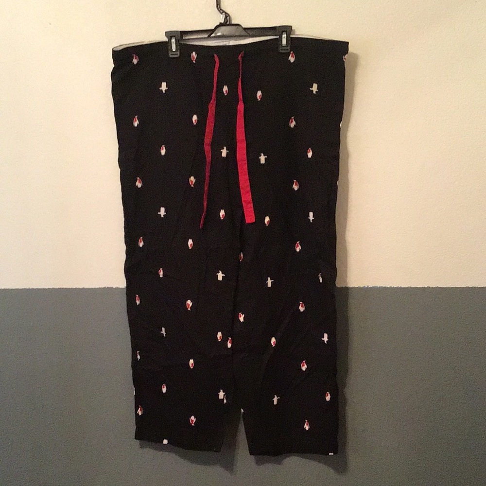H3 Size Size 22/24 Faded Glory Black Pajama with Red Drawstring w/ penguin print